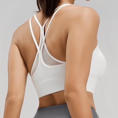 Soft Sculpt Cross-Back Yoga Bra for Enhanced Breathability
