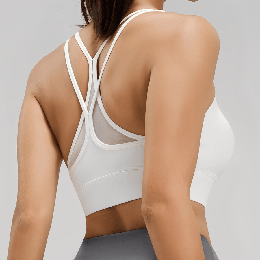 Soft Sculpt Cross-Back Yoga Bra for Enhanced Breathability