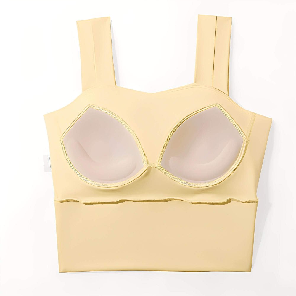 Magic Square Neck Wide-Strap Sports Bra with Breathable Support