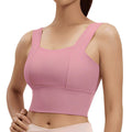 Magic Square Neck Wide-Strap Sports Bra with Breathable Support