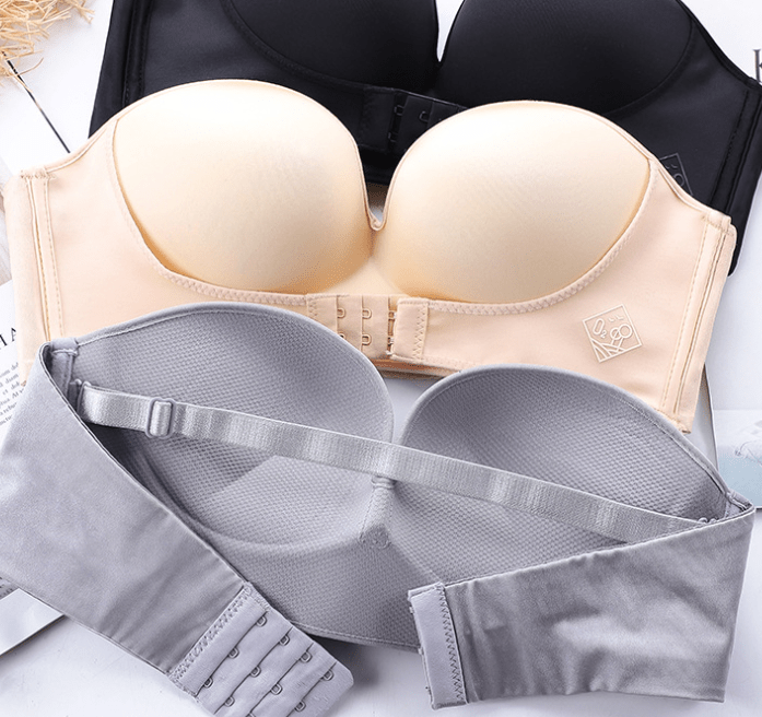 CloudSoft Front-Buckle Strapless Bra with Non-Slip Design