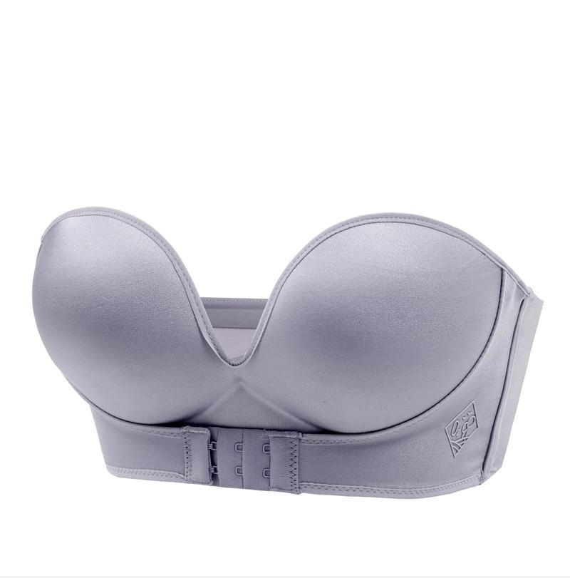 CloudSoft Front-Buckle Strapless Bra with Non-Slip Design