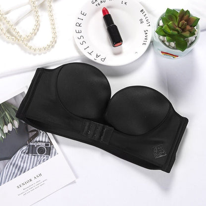 CloudSoft Front-Buckle Strapless Bra with Non-Slip Design