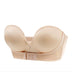CloudSoft Front-Buckle Strapless Bra with Non-Slip Design - Beige
