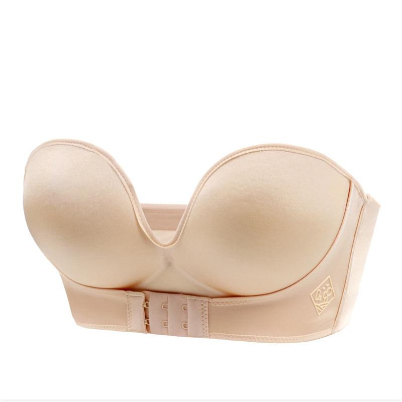 CloudSoft Front-Buckle Strapless Bra with Non-Slip Design
