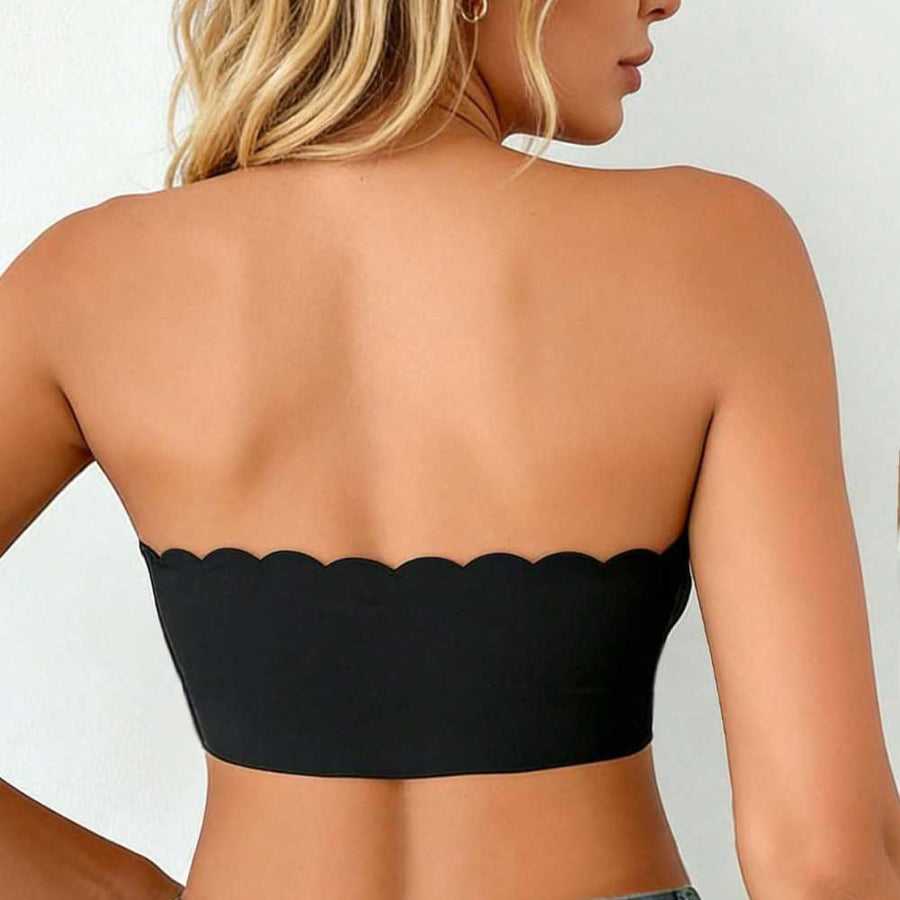 Seamless Strapless No-Slip Push Up Bra with Front Closure
