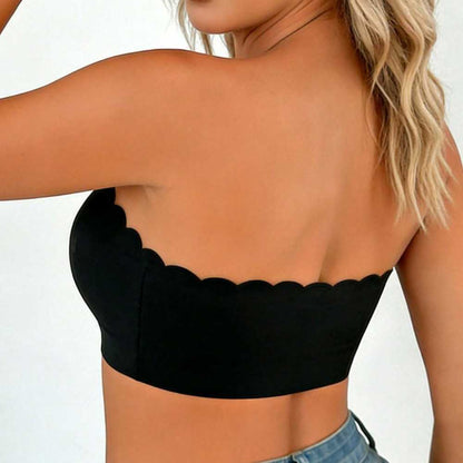 Seamless Strapless No-Slip Push Up Bra with Front Closure