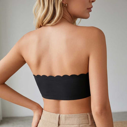 Seamless Strapless No-Slip Push Up Bra with Front Closure