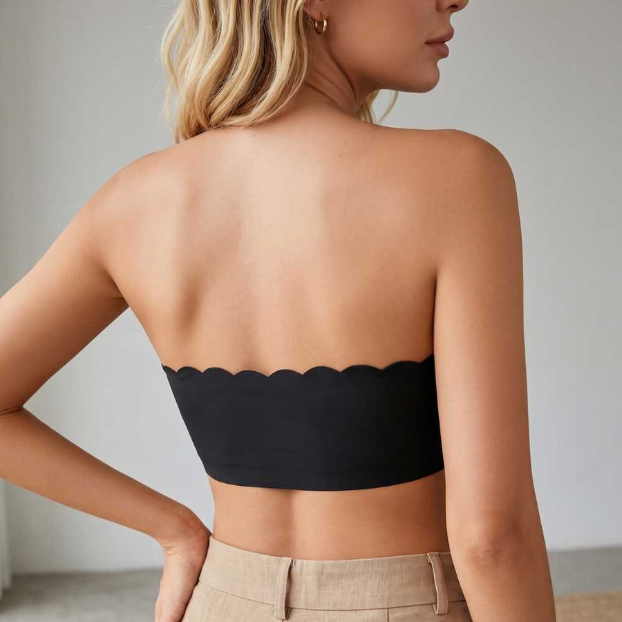 Seamless Strapless No-Slip Push Up Bra with Front Closure