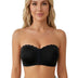 Seamless Strapless No-Slip Push Up Bra with Front Closure - Black