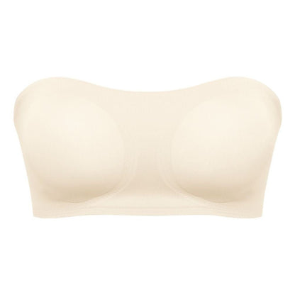 Seamless Strapless Push-Up Bra with Side Closure