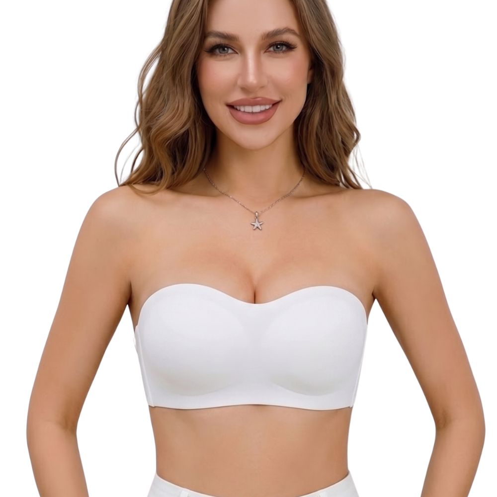 Seamless Strapless Push-Up Bra with Side Closure