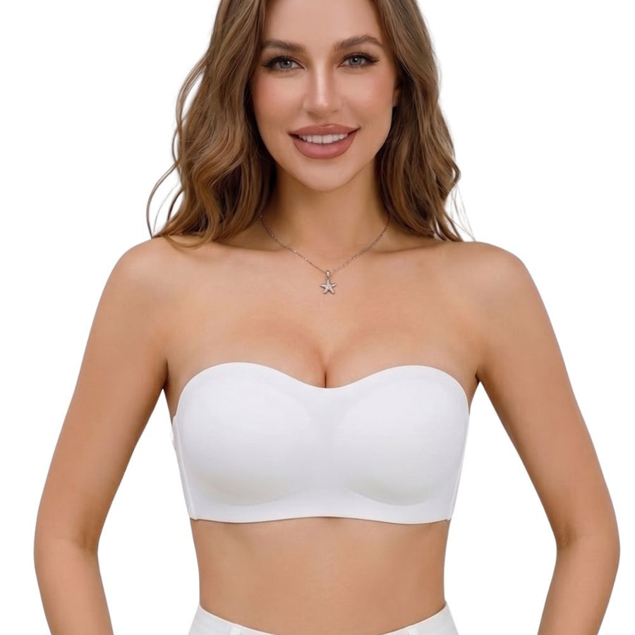 Seamless Strapless Push-Up Bra with Side Closure