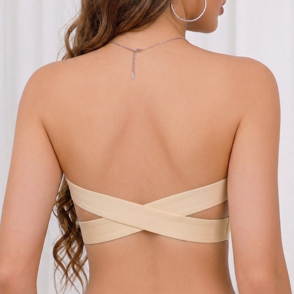 Seamless Strapless Push-Up Bra with Side Closure