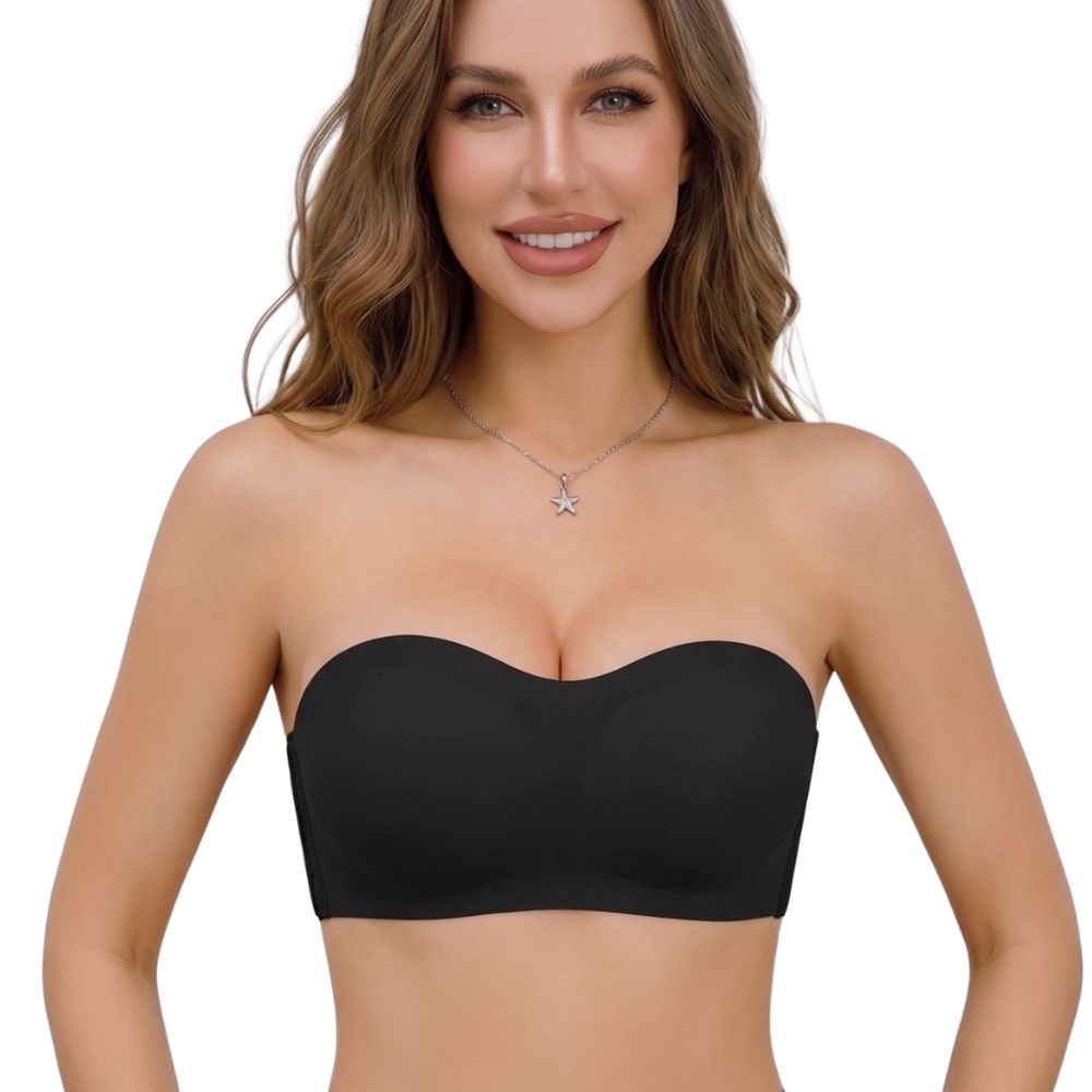 Seamless Strapless Push-Up Bra with Side Closure