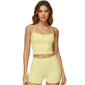 Crossback Strappy Built-In Bra Tank Top with Removable Pads