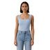 Magic Lyocell Support Tank Top with Built-In Bra - Blue