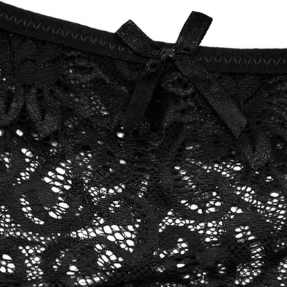 Ultra Thin Mid-Waist Lace Floral Pattern Women's Underwear