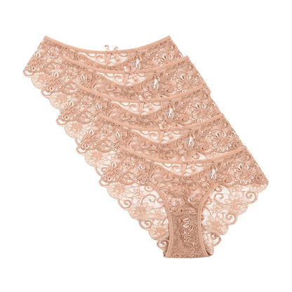 Ultra Thin Mid-Waist Lace Floral Pattern Women's Underwear