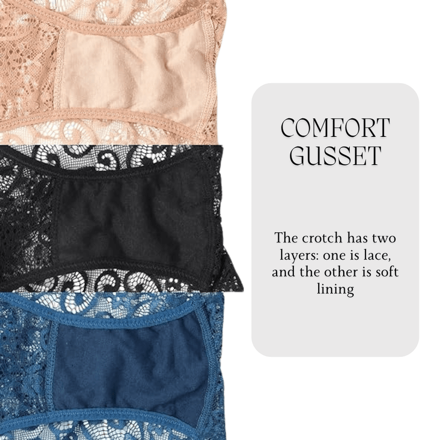 Ultra Thin Mid-Waist Lace Floral Pattern Women's Underwear