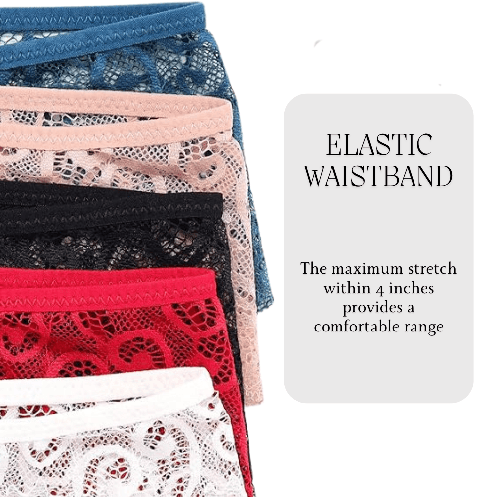 Ultra Thin Mid-Waist Lace Floral Pattern Women's Underwear