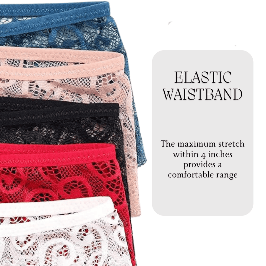Ultra Thin Mid-Waist Lace Floral Pattern Women's Underwear
