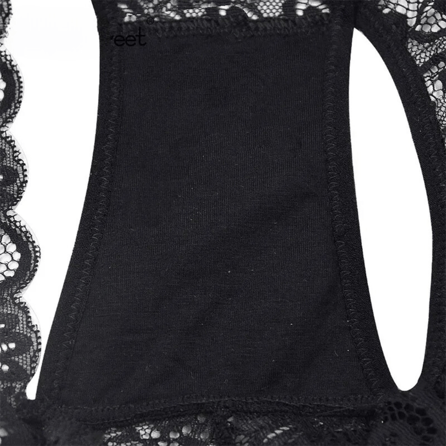 Ultra Thin Mid-Waist Lace Floral Pattern Women's Underwear