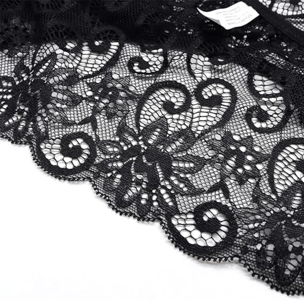 Ultra Thin Mid-Waist Lace Floral Pattern Women's Underwear