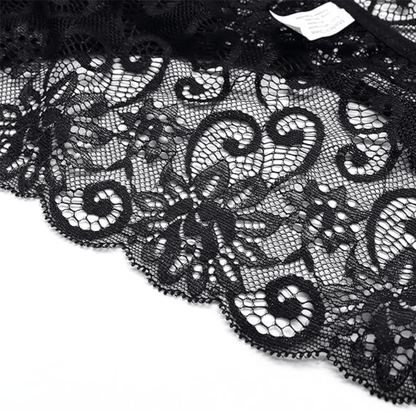 Ultra Thin Mid-Waist Lace Floral Pattern Women's Underwear