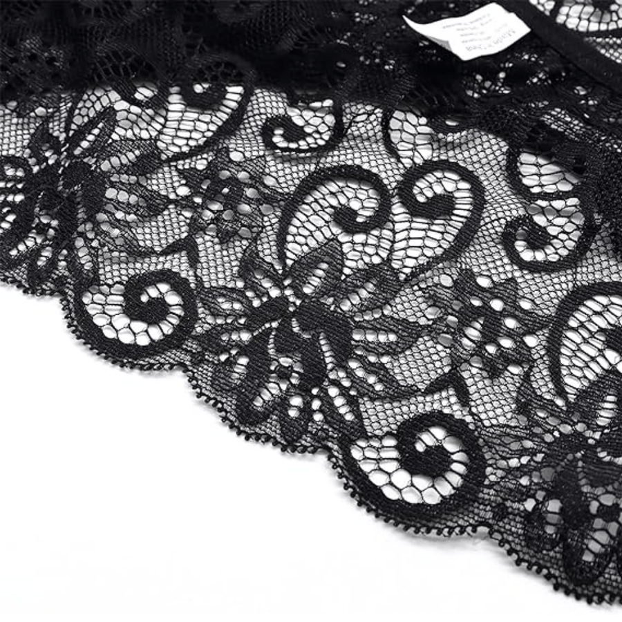 Ultra Thin Mid-Waist Lace Floral Pattern Women's Underwear