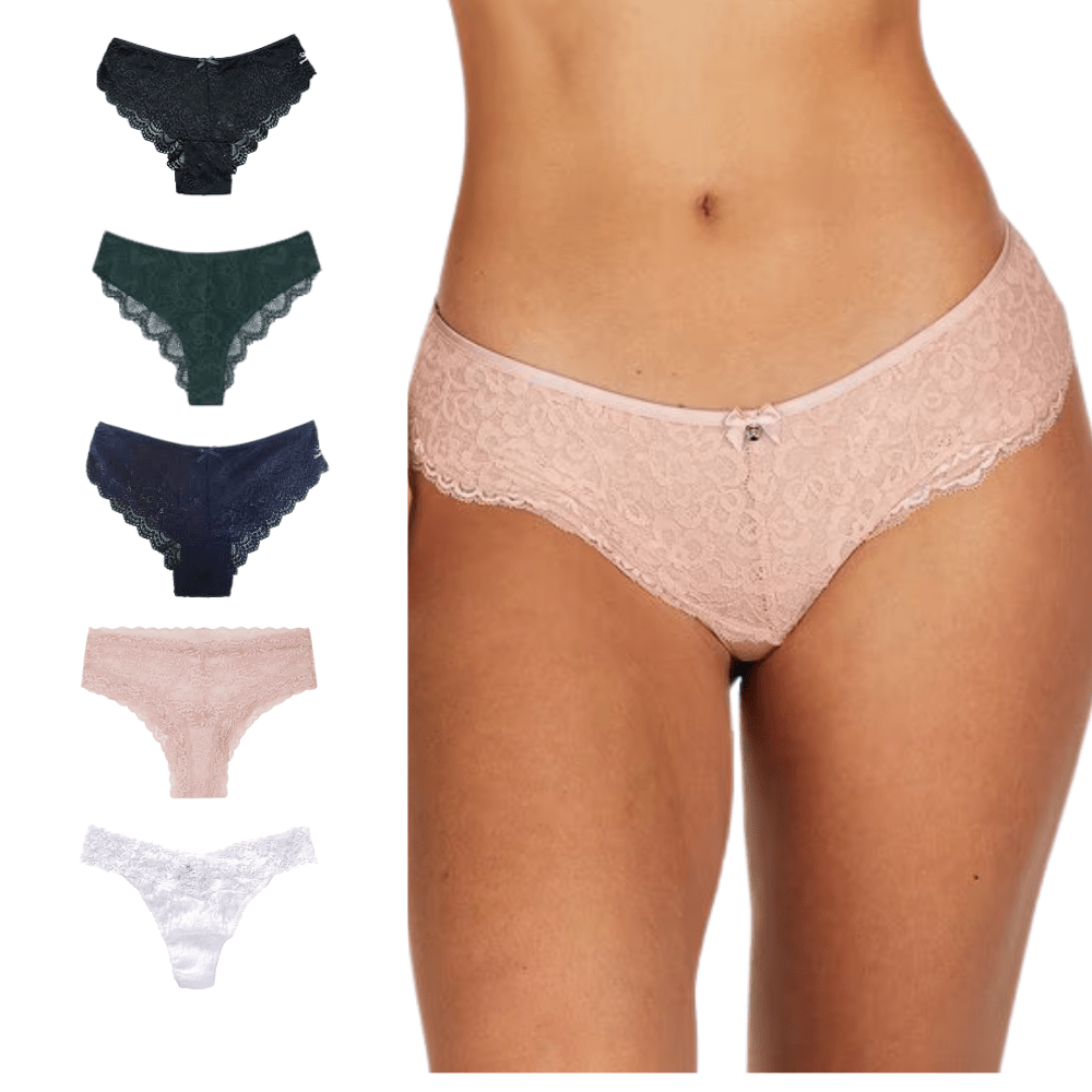 Ultra Thin Mid-Waist Lace Floral Pattern Women's Underwear