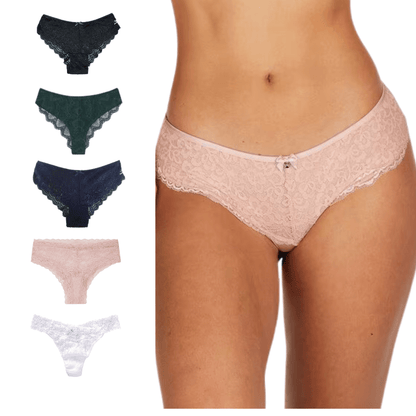 Ultra Thin Mid-Waist Lace Floral Pattern Women's Underwear