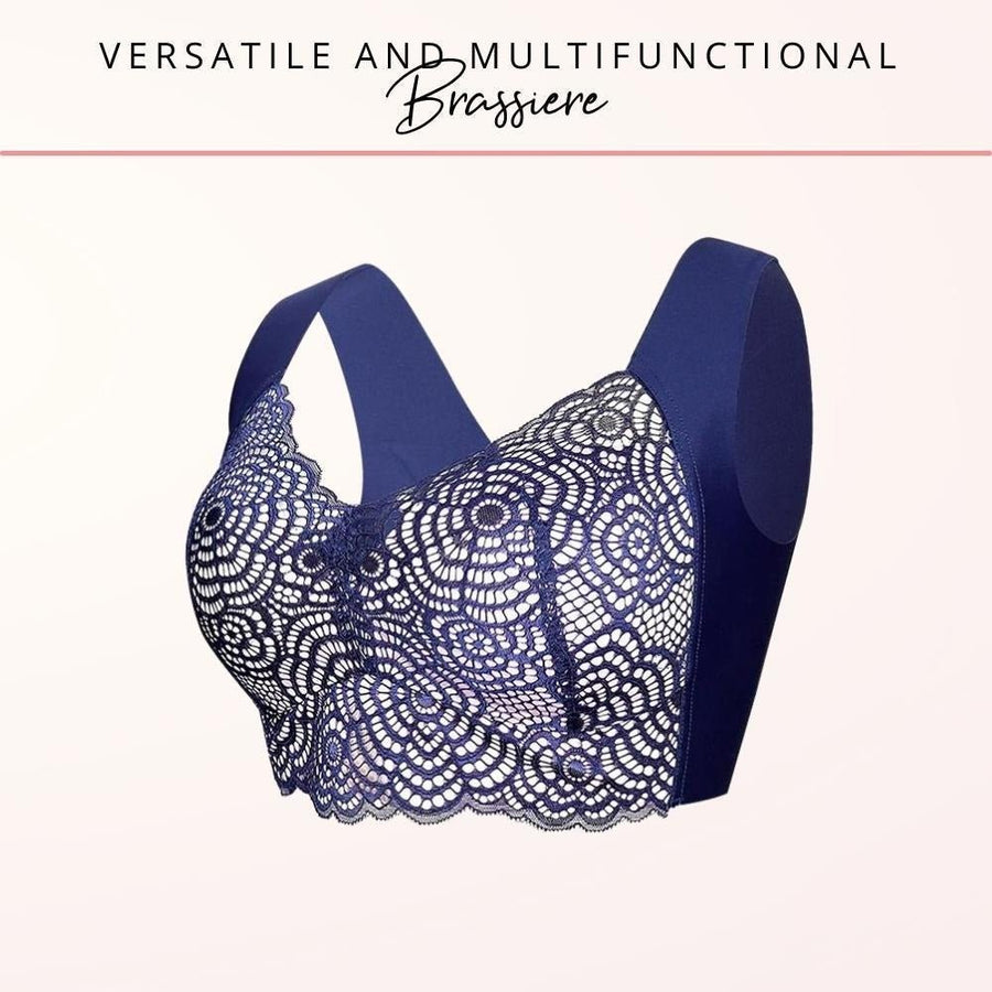 Lace Detail Wireless Plus Size Longline Bra