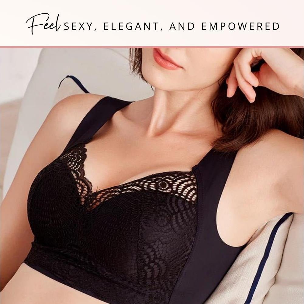 Lace Detail Wireless Plus Size Longline Bra
