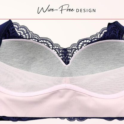 Lace Detail Wireless Plus Size Longline Bra