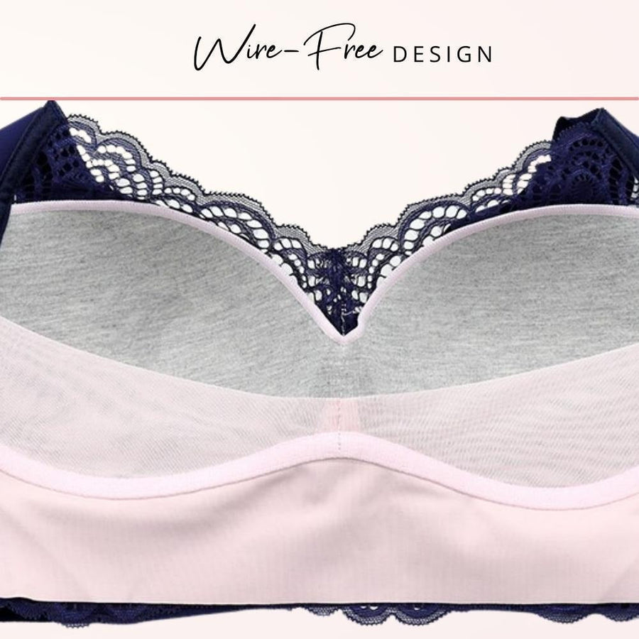 Lace Detail Wireless Plus Size Longline Bra