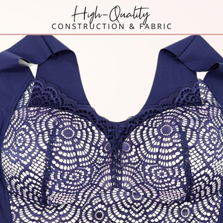 Lace Detail Wireless Plus Size Longline Bra