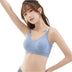 CloudSoft Wireless Push Up Nursing Bra - Breathable Comfort - Blue