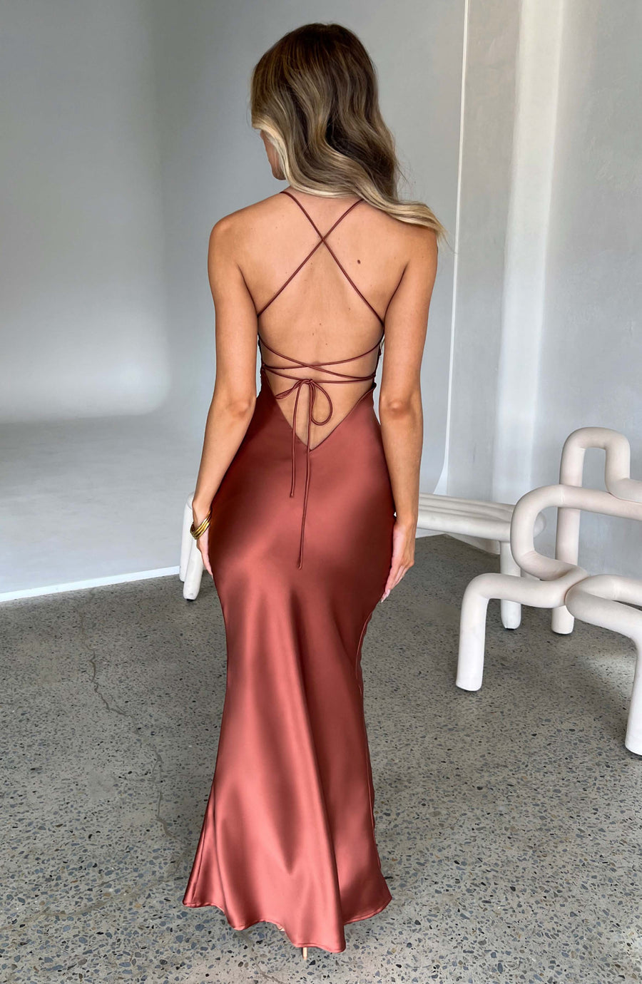 Ava Rust Maxi Summer Dress