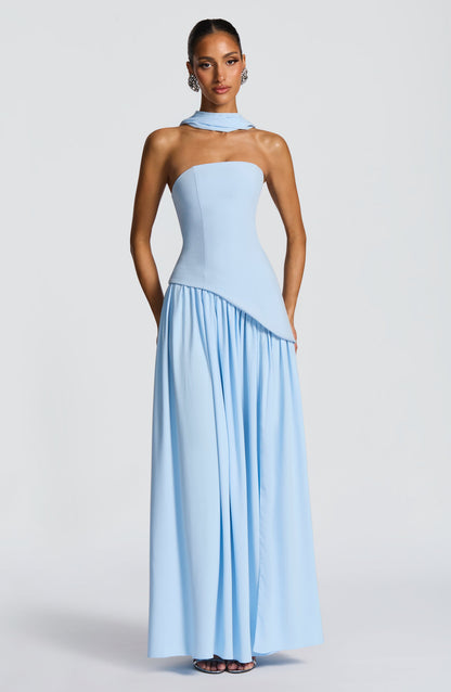 Sophia Maxi Summer Dress in Baby Blue