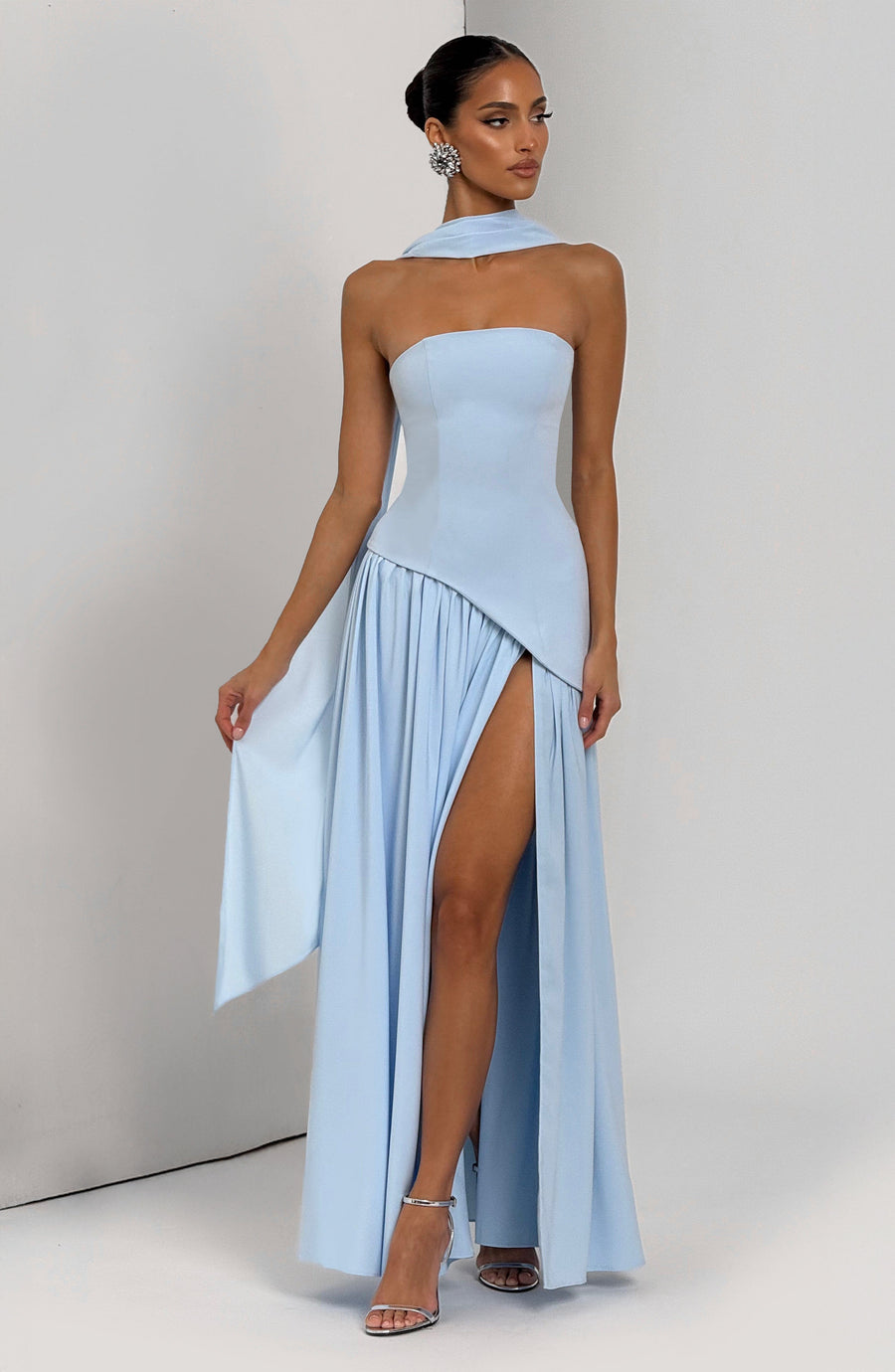 Sophia Maxi Summer Dress in Baby Blue