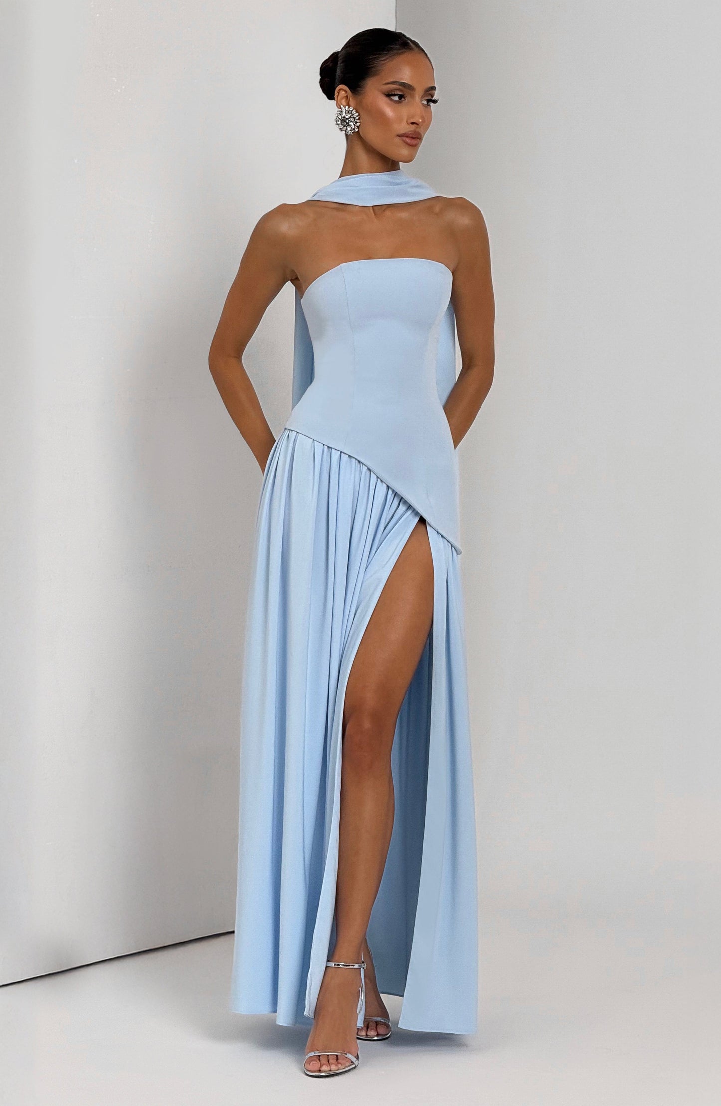 Sophia Maxi Summer Dress in Baby Blue