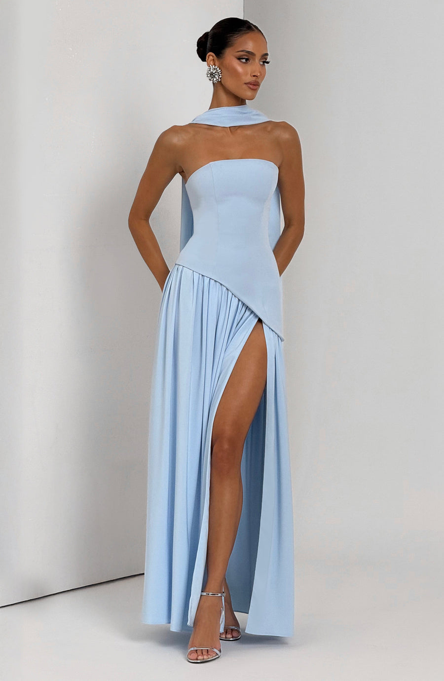 Sophia Maxi Summer Dress in Baby Blue