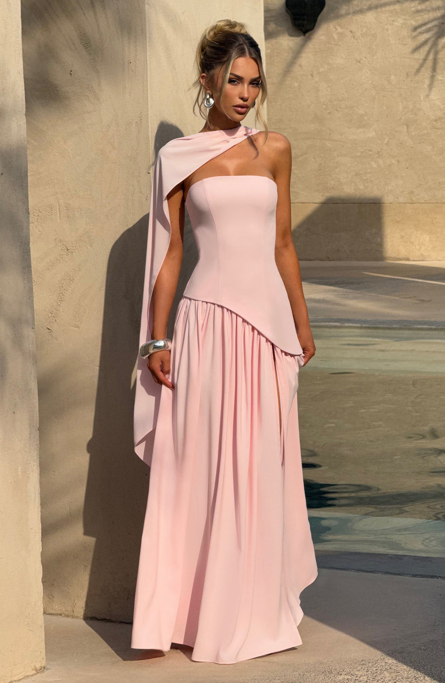 Sophia Blush Maxi Summer Dress