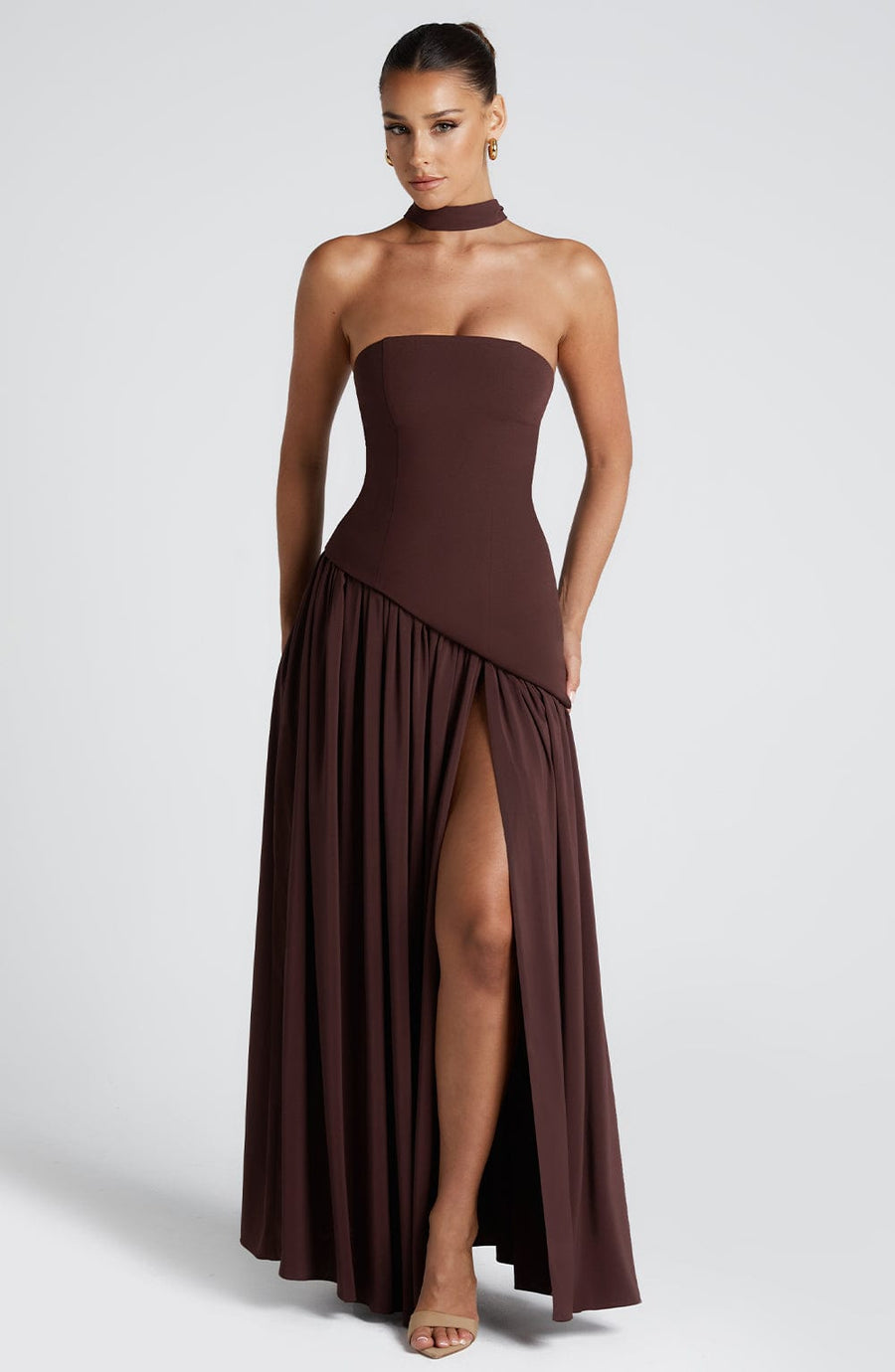 Sophia Maxi Summer Dress - Plum Brown