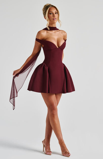 Marla Cherry Lacquer Mini Dress in XS - image 15