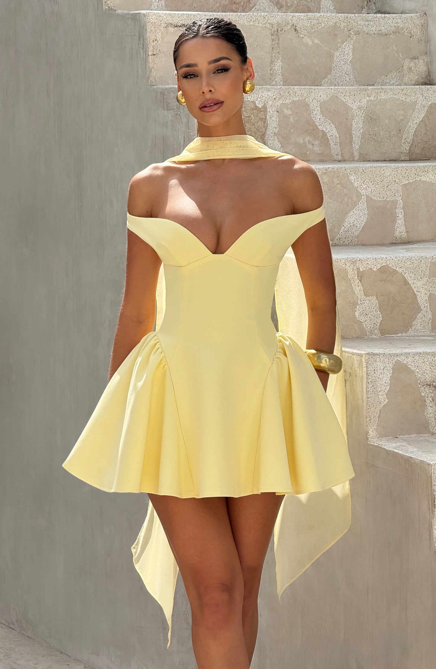 Chloe Lemon Mini Sundress for Women