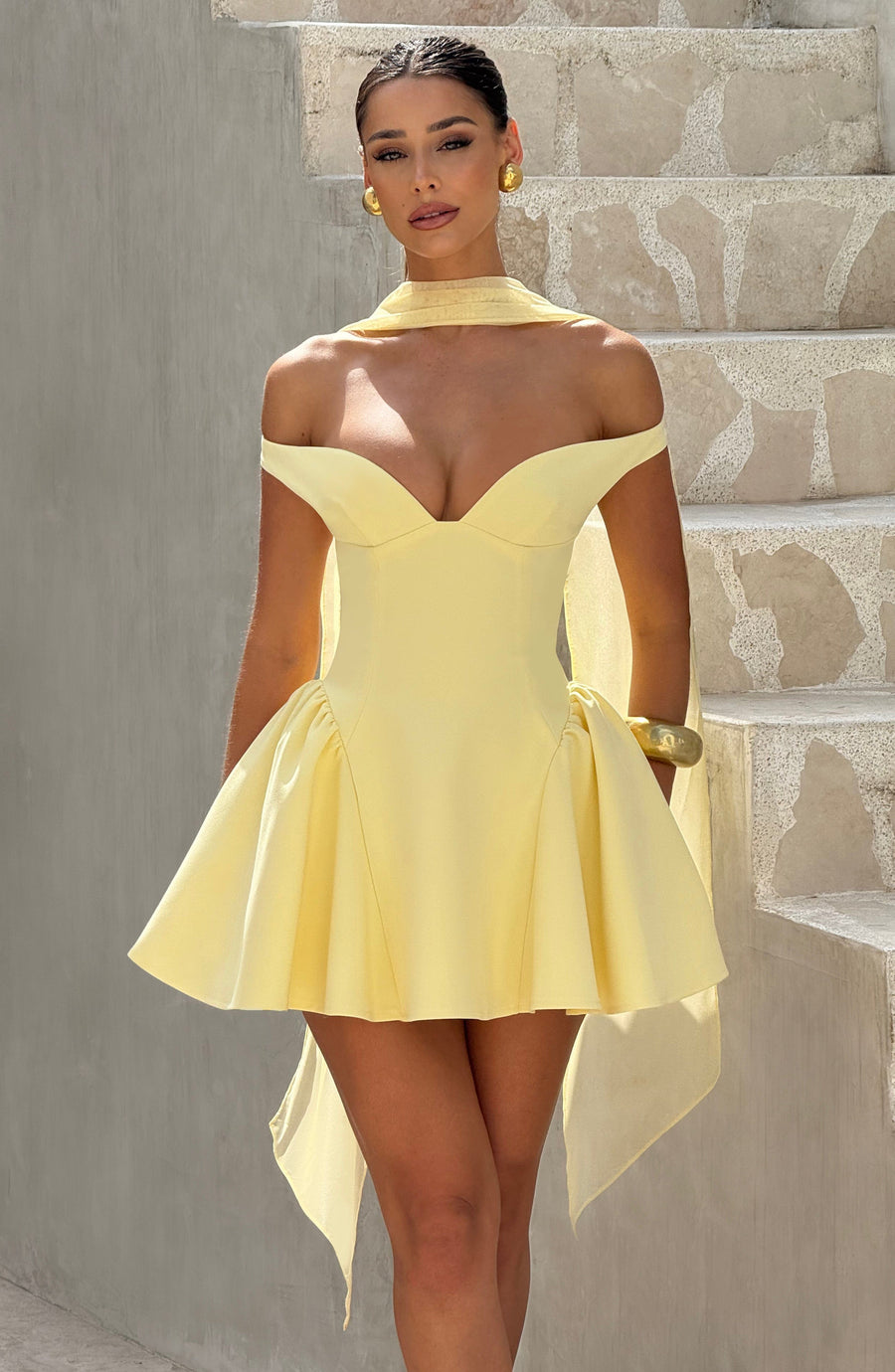 Chloe Lemon Mini Sundress for Women