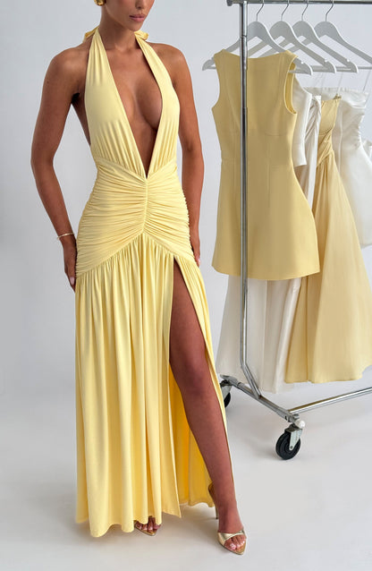 Sophia Lemon Maxi Summer Dress