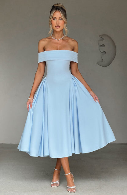 Sophia Blue Midi Summer Dress